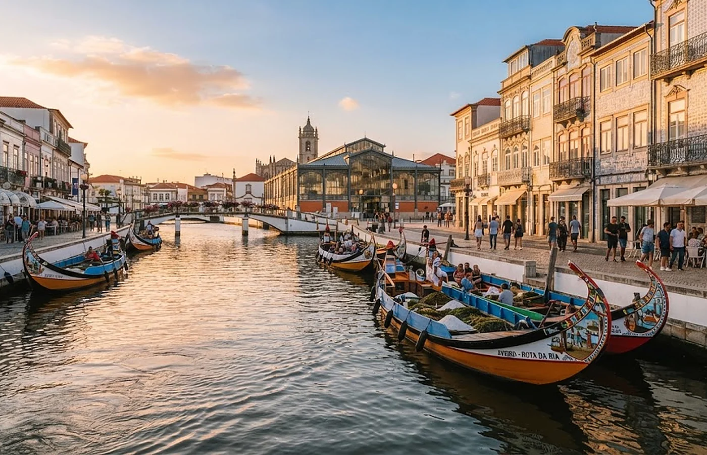 Canais de Aveiro com moliceiros