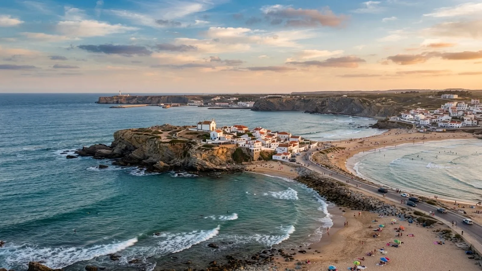 Costa e praia do Baleal junto a Peniche
