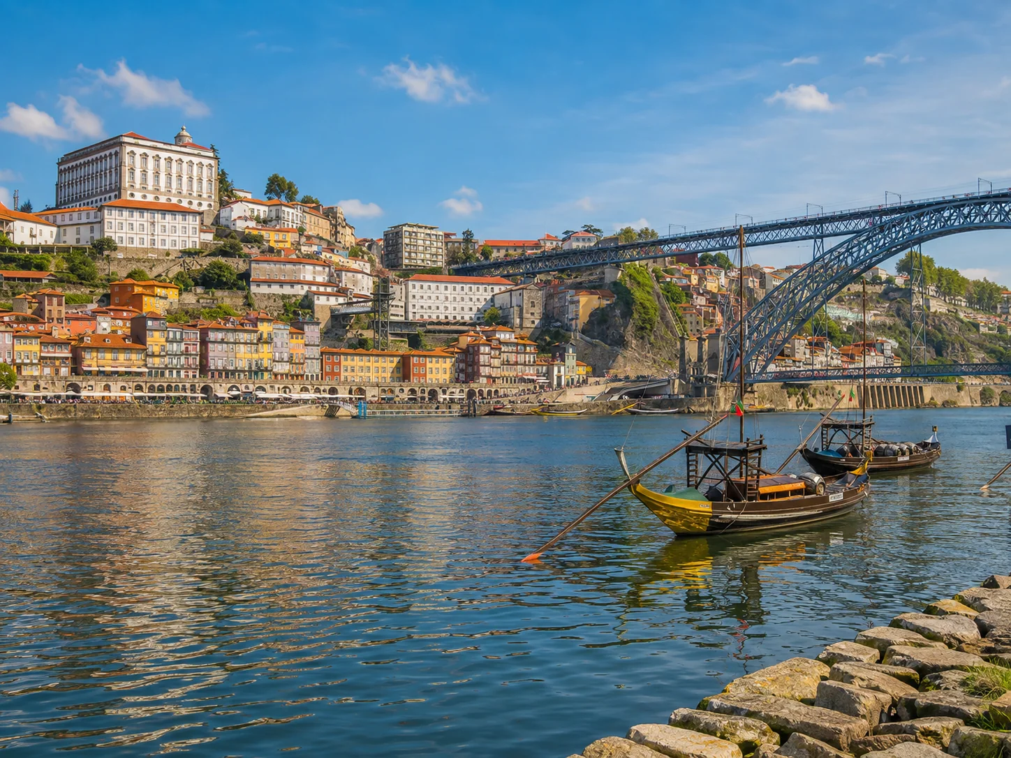 Ribeira do Porto, rio Douro e Ponte D. Luís